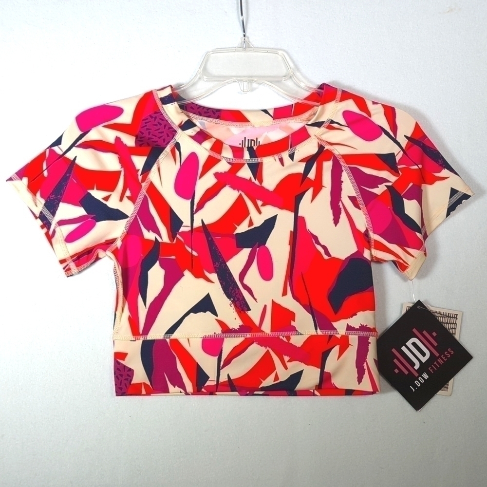 J. Dow Fitness Target Artwork Crop Top Sz S NWT